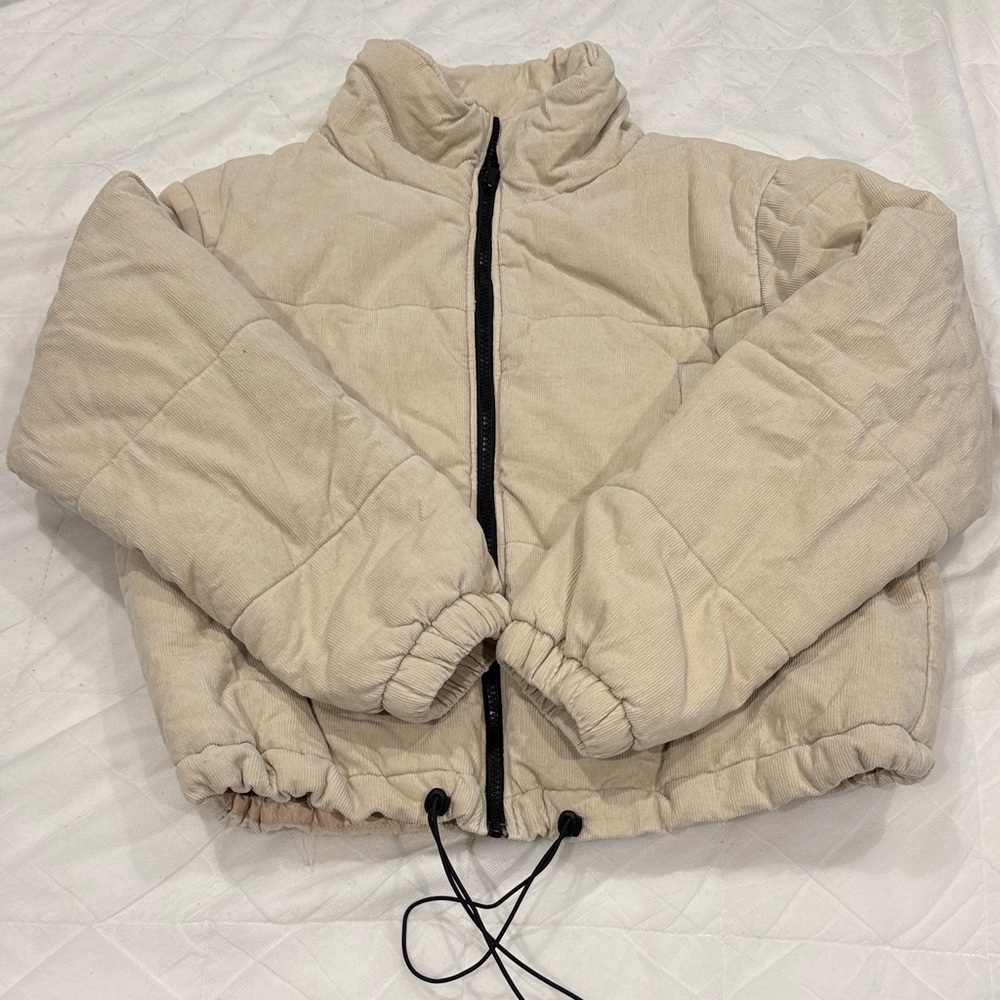 Oh Polly Beige Puffer Jacket